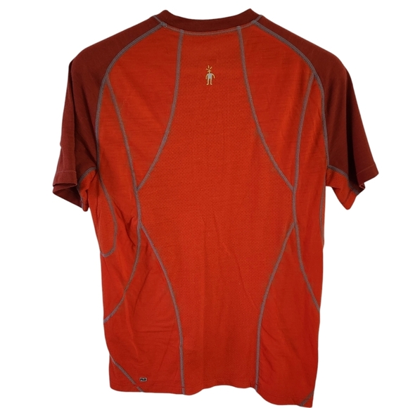 SMARTWOOL short sleeve shirt men's base layer merino blend orange size small - Picture 3 of 10
